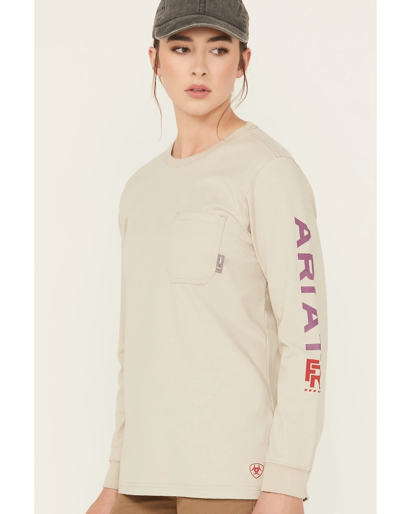 Ariat Women's FR Stretch Logo Long Sleeve Work Tee