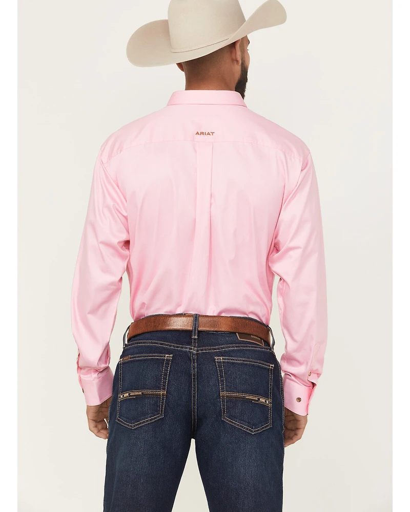Ariat Men's Classic Fit Solid Twill Long Sleeve Button Down Western Shirt