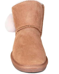 Cloud Nine Girls' Sheepskin Pom Boots - Round Toe