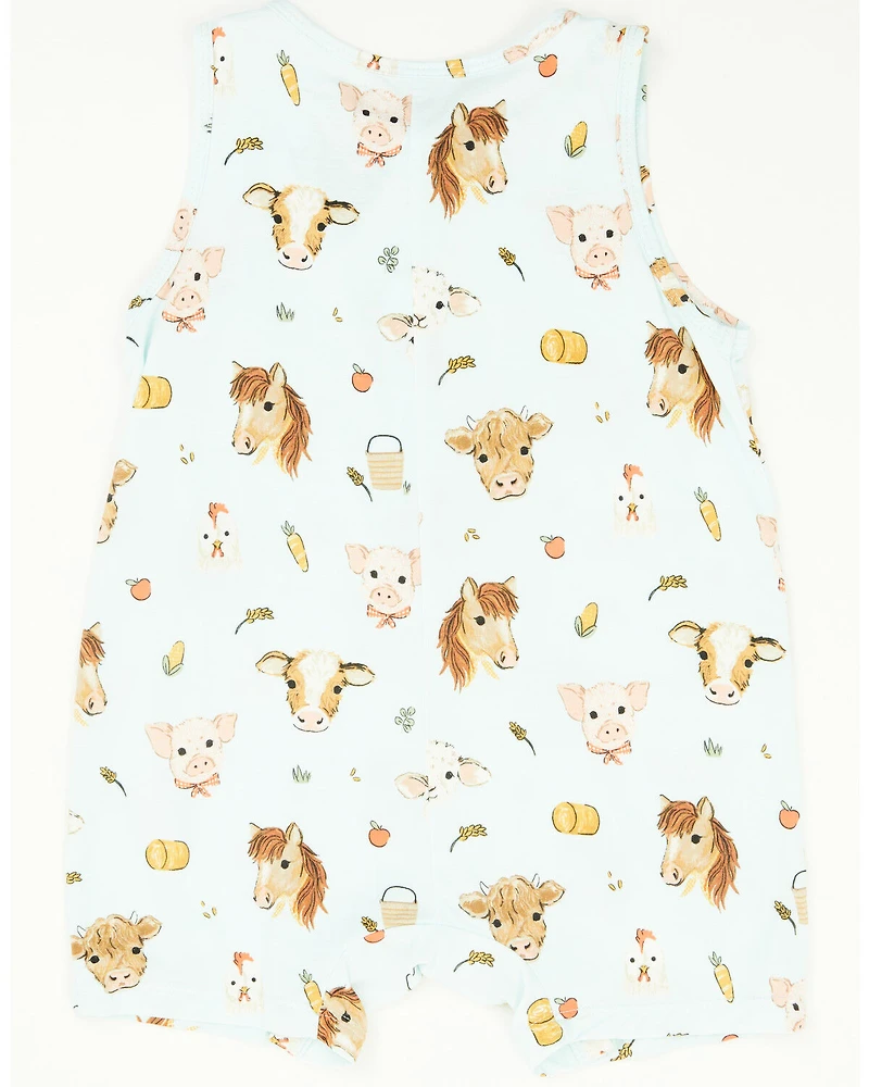Angel Dear Infant Boys' Animal Faces Sleeveless Romper Onesie