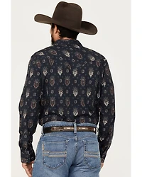 Gibson Trading Co Men's Mardi Gras Print Long Sleeve Snap Western Shirt