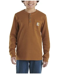 Carhartt Boys' Logo Henley Pocket Long Sleeve Shirt