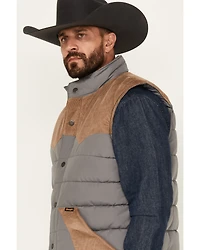Wrangler Men's Fence Post Western Yoke Snap Puffer Vest