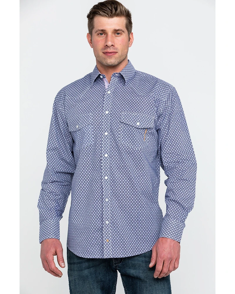 Resistol Men's Suffolk Geo Print Long Sleeve Western Shirt