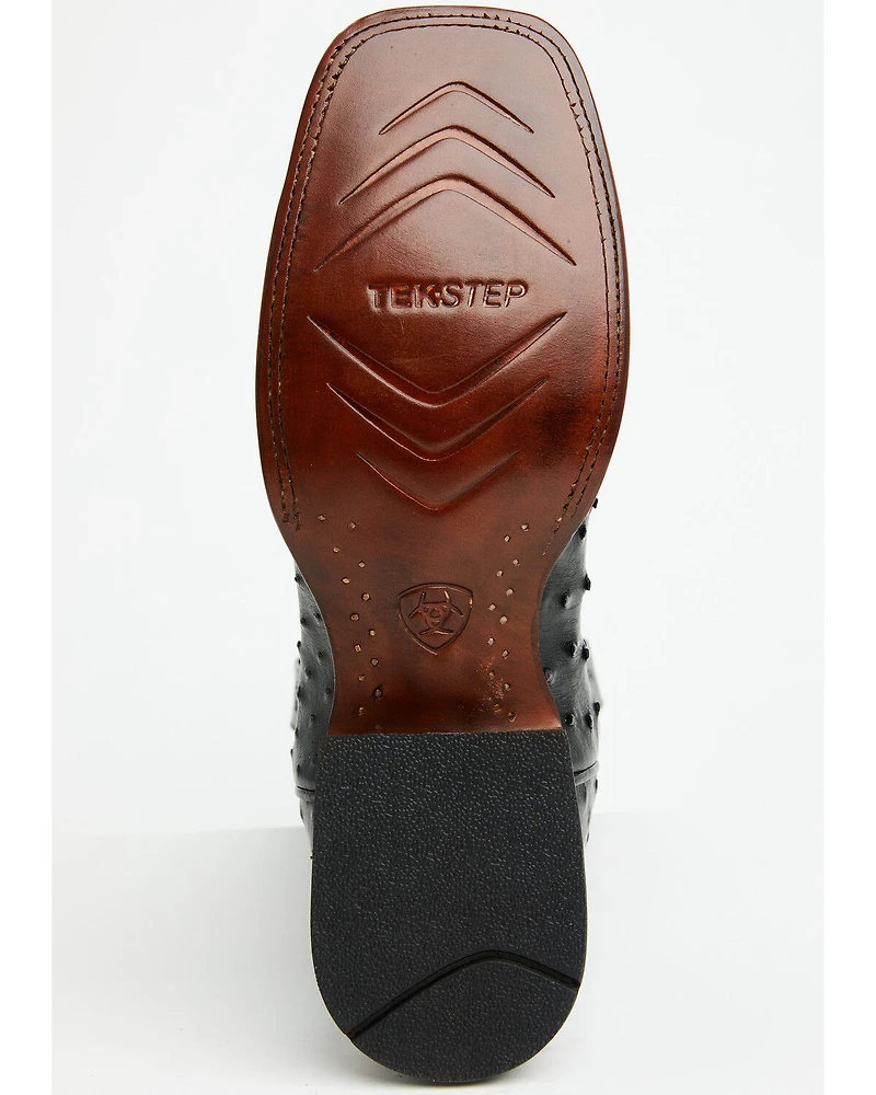 Ariat Men's Exotic Full Quill Ostrich Classic Cash Western Boots - Broad Square Toe