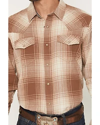 Cody James Men's Smoke Mountain Plaid Print Long Sleeve Snap Flannel Shirt