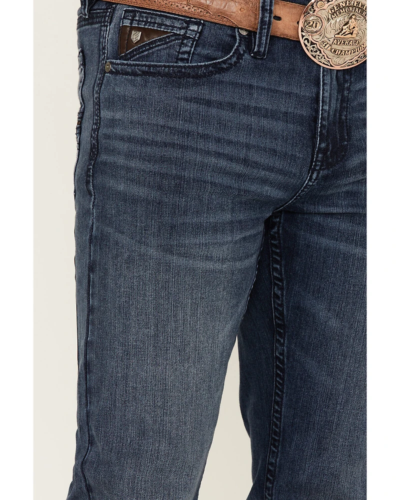 RANK 45® Men's Unbroken Medium Dark Wash Stretch Stackable Straight Jeans
