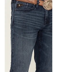 RANK 45® Men's Unbroken Medium Dark Wash Stretch Stackable Straight Jeans