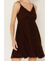 Shyanne Women's Crochet Trim Mini Dress