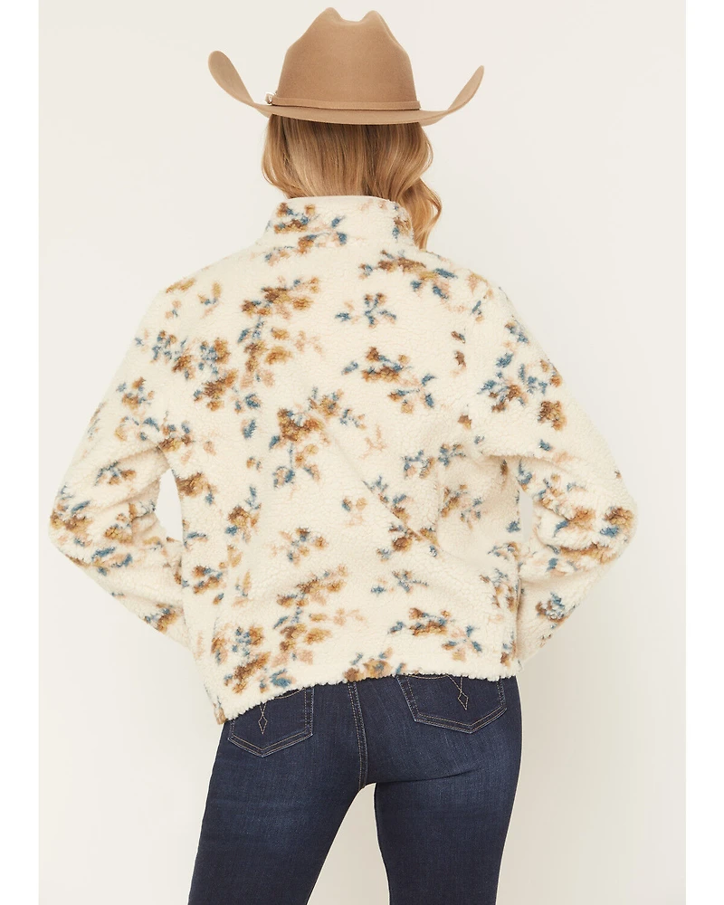 Shyanne Women's Floral Print Sherpa Jacket