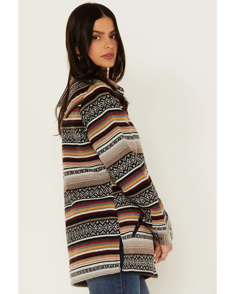 Cruel Girl Women's Serape Stripe Western Button-Down Shacket