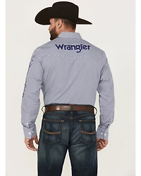 Wrangler Men's Logo Geo Print Long Sleeve Button-Down Western Shirt - Tall