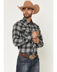 Wrangler Men's Plaid Print Long Sleeve Snap Flannel Shirt - Tall