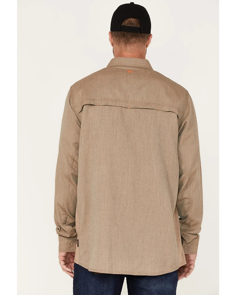 Hawx Men's FR Vented Solid Long Sleeve Button-Down Work Shirt