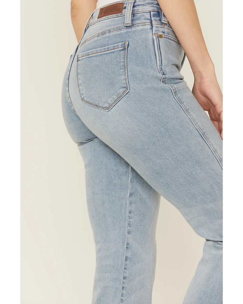 Rock & Roll Denim Women's Light Wash High Rise Stretch Bootcut Jeans