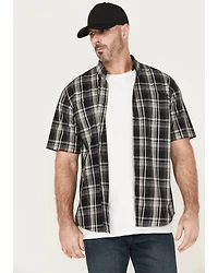 Dickies Men's Flex Plaid Print Short Sleeve Button-Down Work Shirt