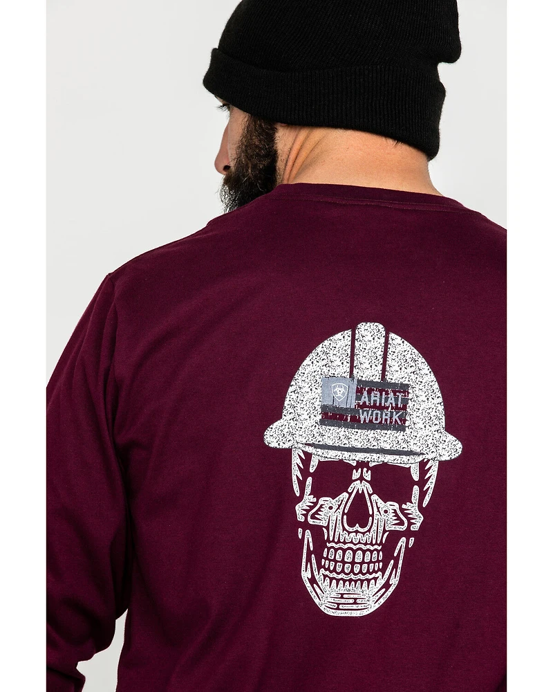 Ariat Men's FR Roughneck Skull Logo Crew Long Sleeve Work Tee - Tall