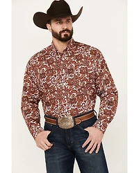 Cinch Men's Paisley Print Long Sleeve Button Down Western Shirt