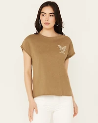 Cleo + Wolf Women's Burnout Butterfly Relaxed Graphic Tee