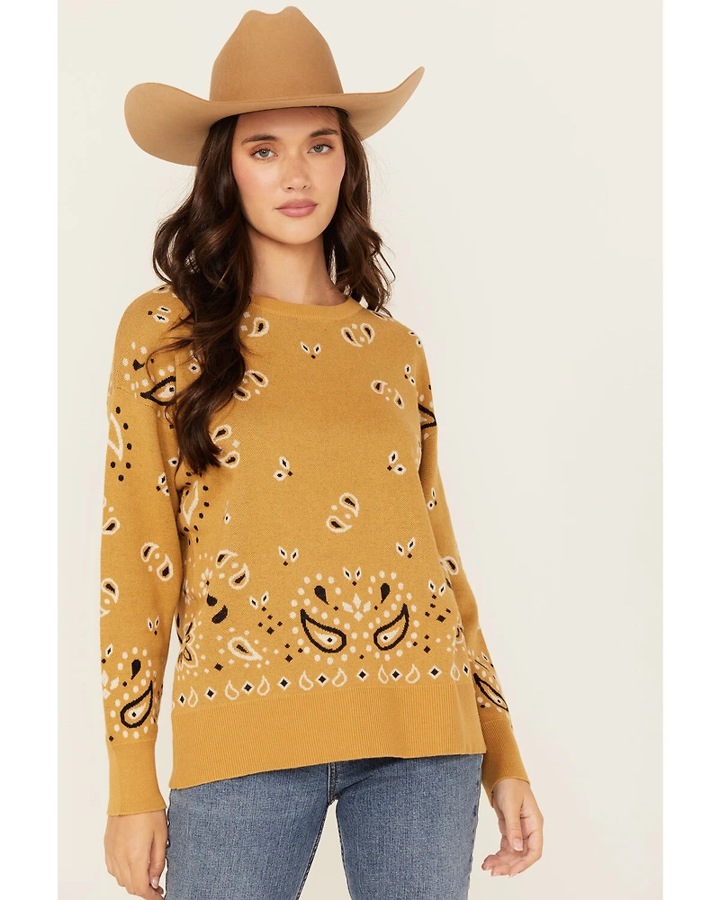 Cotton & Rye Women's Bandana Print Sweater