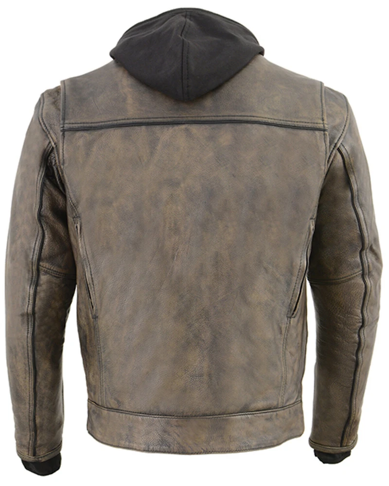 Milwaukee Leather Men's Distressed Utility Pocket Ventilated Concealed Carry Motorcycle Jacket