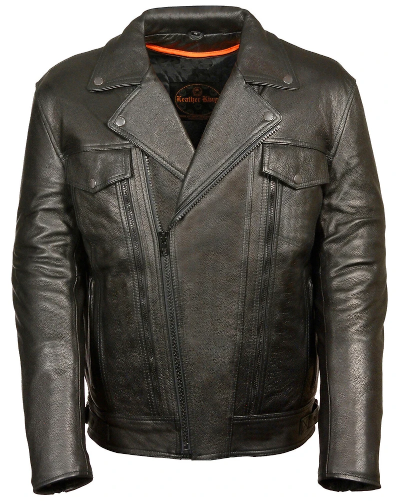 Milwaukee Leather Men's Utility Pocket Motorcycle Jacket - 4X