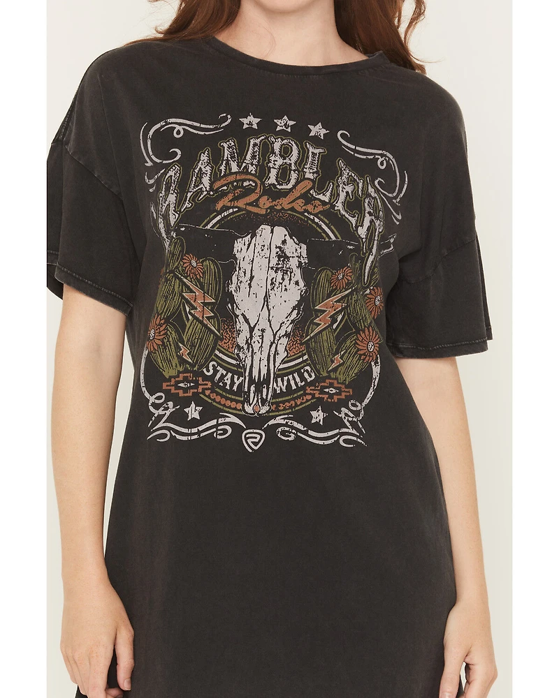 Rock & Roll Denim Women's Boot Barn Exclusive Steer Head Rambler Short Sleeve T-Shirt Dress