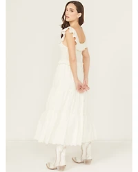 Rock & Roll Denim Women's Eyelet Sleeveless Midi Dress