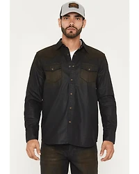 Moonshine Spirit Men's Wax Coated Denim Long Sleeve Snap Western Shirt