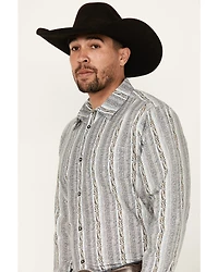 Gibson Trading Co Men's Rough Road Striped Print Long Sleeve Button-Down Western Shirt