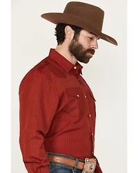Rodeo Clothing Men's Tonal Striped Long Sleeve Pearl Snap Western Shirt