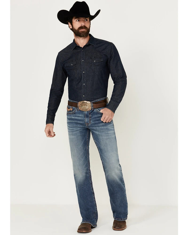 Cody James Men's Bronco Wash Wyatt Slim Bootcut Stretch Denim Jeans