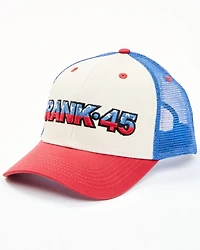 RANK 45® Men's Embroidered Flag Logo Mesh-Back Ball Cap