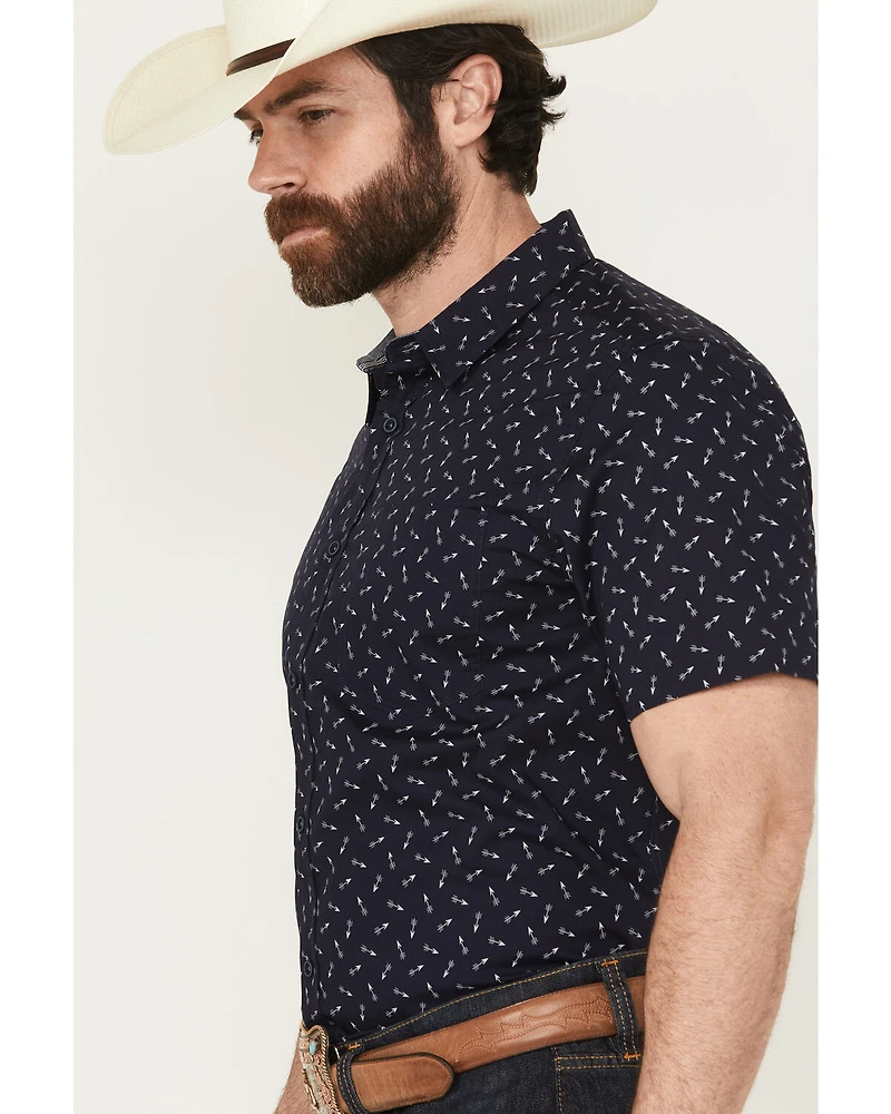 Cody James Men's Idaho Geo Print Short Sleeve Button-Down Stretch Western Shirt