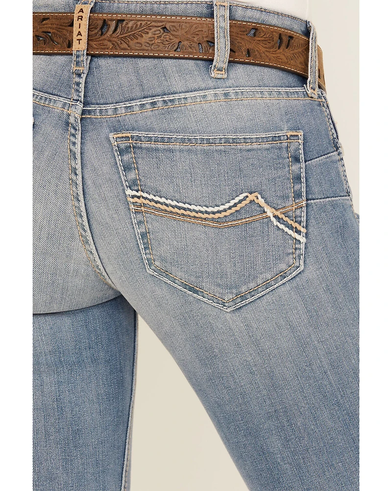 Ariat Women's Mallory Medium Wash Mid Rise Straight Stretch Denim Jeans