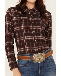 Shyanne Women's Plaid Print Long Sleeve Snap Western Shirt