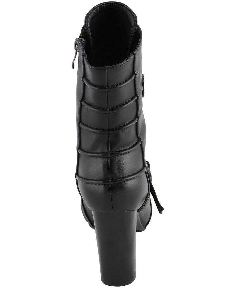Milwaukee Leather Women's Block Heel Lace Front Boots - Round Toe