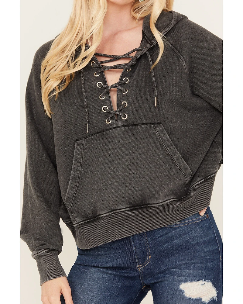 Idyllwind Women's Blanche Studded Tie Front Hoodie