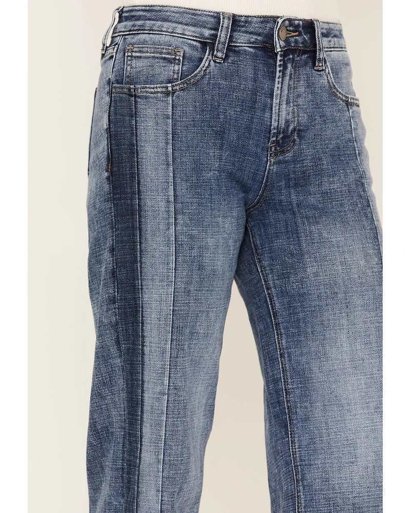 Billy T Women's Medium Wash Mid Rise Wide Flare Jeans