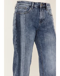 Billy T Women's Medium Wash Mid Rise Wide Flare Jeans
