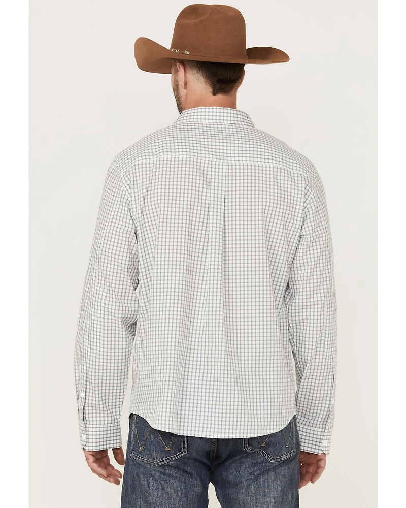 Brothers and Sons Men's Plaid Print Long Sleeve Button-Down Performance Shirt