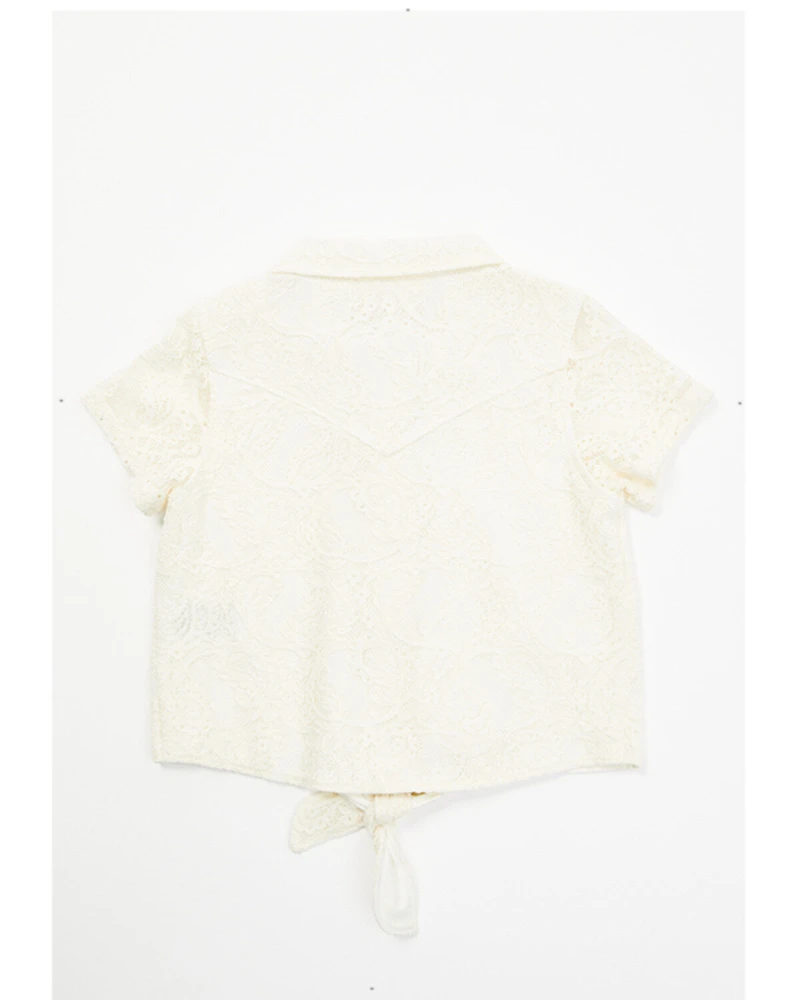 Shyanne Toddler Girls' Aspen Lace Button-Down Tie Front Top