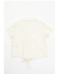 Shyanne Toddler Girls' Aspen Lace Button-Down Tie Front Top