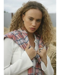 Idyllwind Women's Savoy Plaid Print Long Sleeve Pearl Snap Flannel Shirt