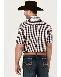Wrangler Men's Classic Plaid Print Short Sleeve Button-Down Western Shirt
