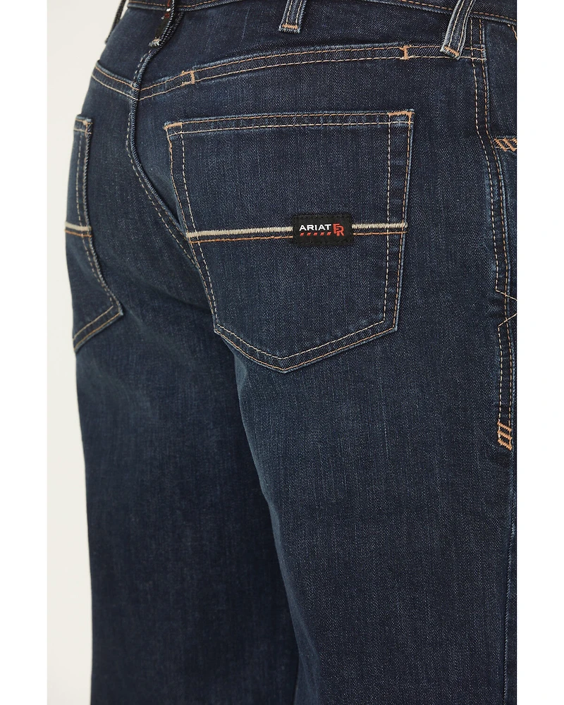 Ariat Men's FR M4 Lightweight DuraStretch Medium Wash Relaxed Bootcut Denim Jeans