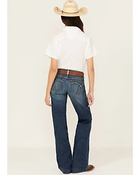 Ariat Women's Hasley Dark Wash Mid Rise Slim Trouser Denim Jeans