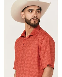 Ariat Men's 360 Airflow Printed Short Sleeve Button-Down Polo Shirt