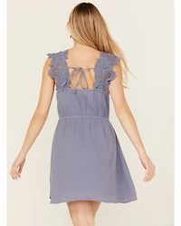 Cleo + Wolf Women's Birdy Open Back Mini Dress