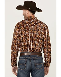 Cody James Men's Row Boat Southwestern Print Long Sleeve Snap Western Shirt